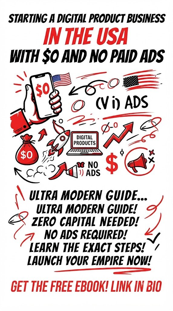 Starting a Digital Product Business in the USA With $0 and No Paid Ads