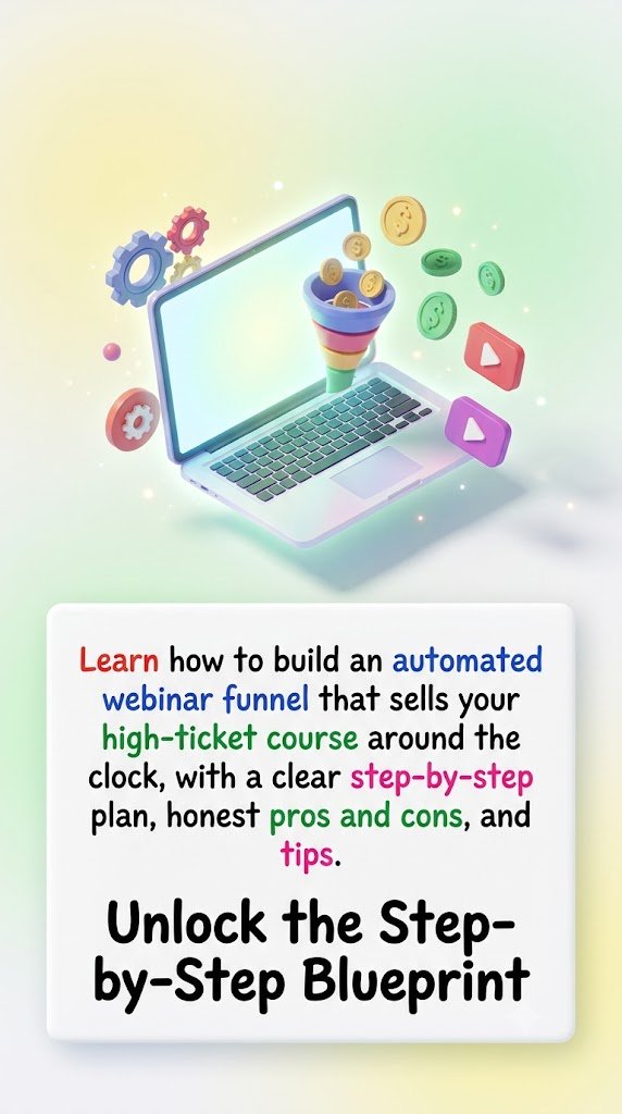 Learn how to build an automated webinar funnel that sells your high-ticket course around the clock, with a clear step-by-step plan, honest pros and cons, and tips.
