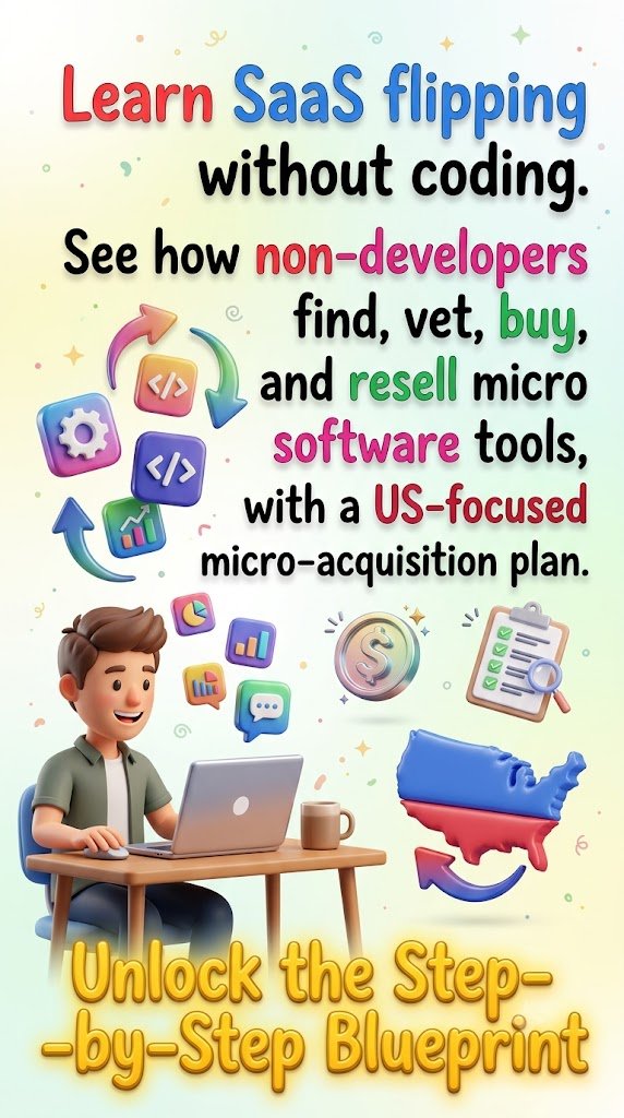 Learn SaaS flipping without coding. See how non-developers find, vet, buy, and resell micro software tools, with a US-focused micro-acquisition plan.