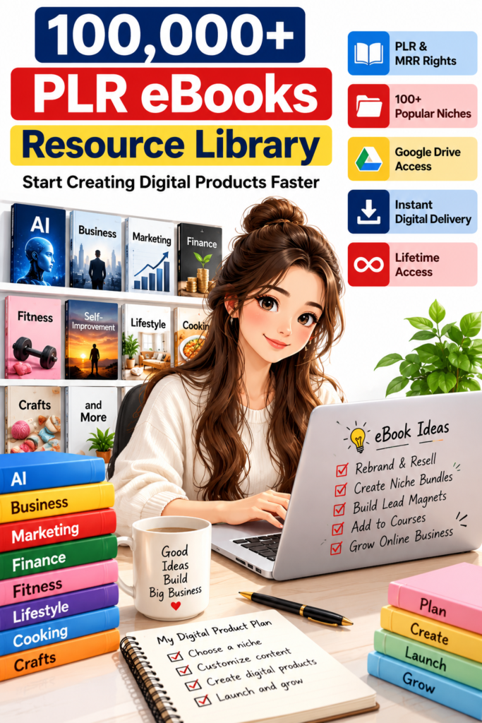 100,000+ PLR eBooks Resource Library: Start Creating Digital Products Faster