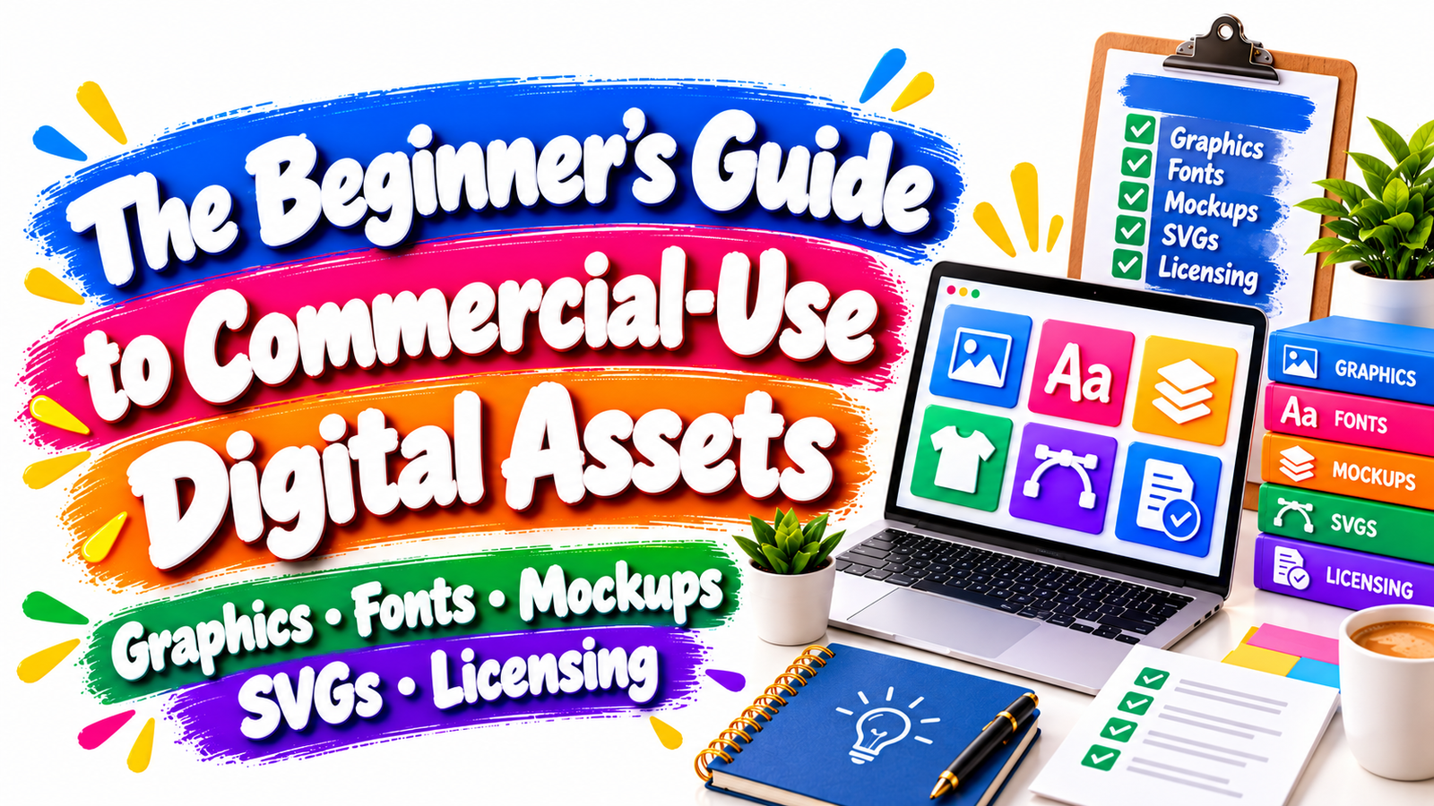 The Beginner’s Guide to Commercial-Use Digital Assets: Graphics, Fonts, Mockups, SVGs and Licensing Explained