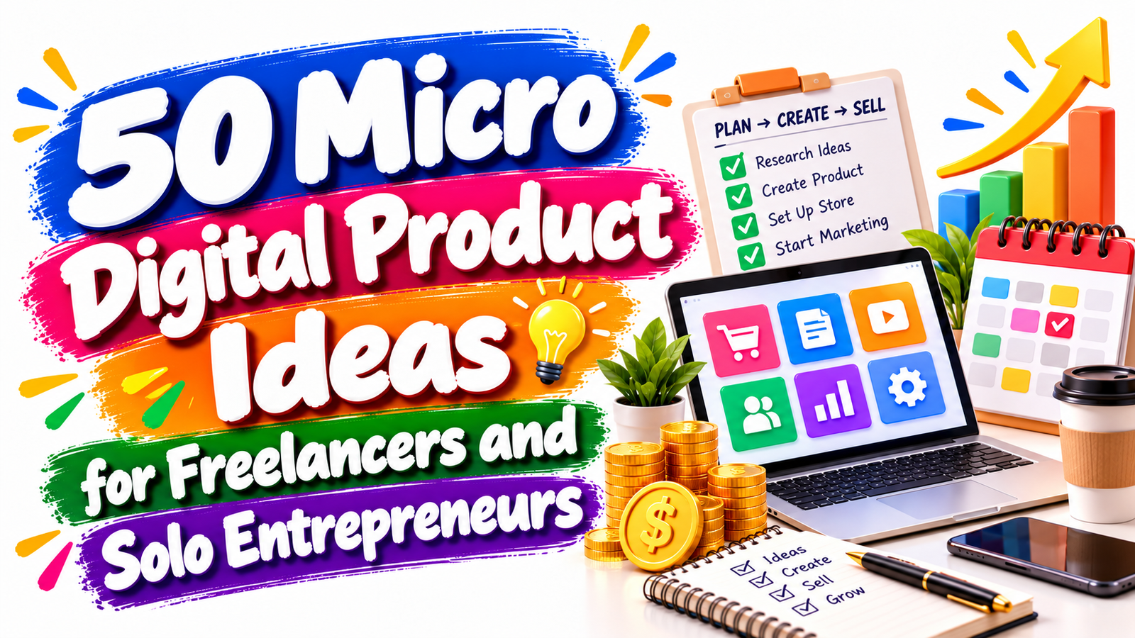 50 Micro Digital Product Ideas for Freelancers and Solo Entrepreneurs