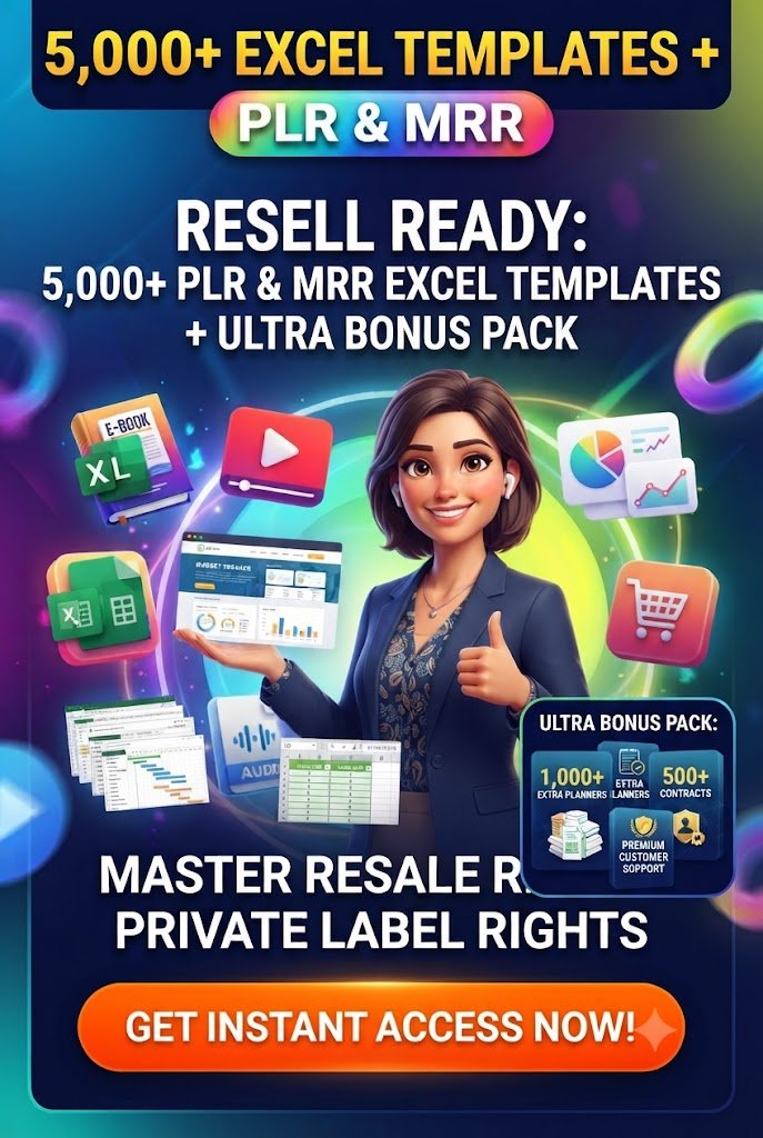Resell Ready: 5,000+ PLR & MRR Excel Templates + Ultra Bonus Pack
