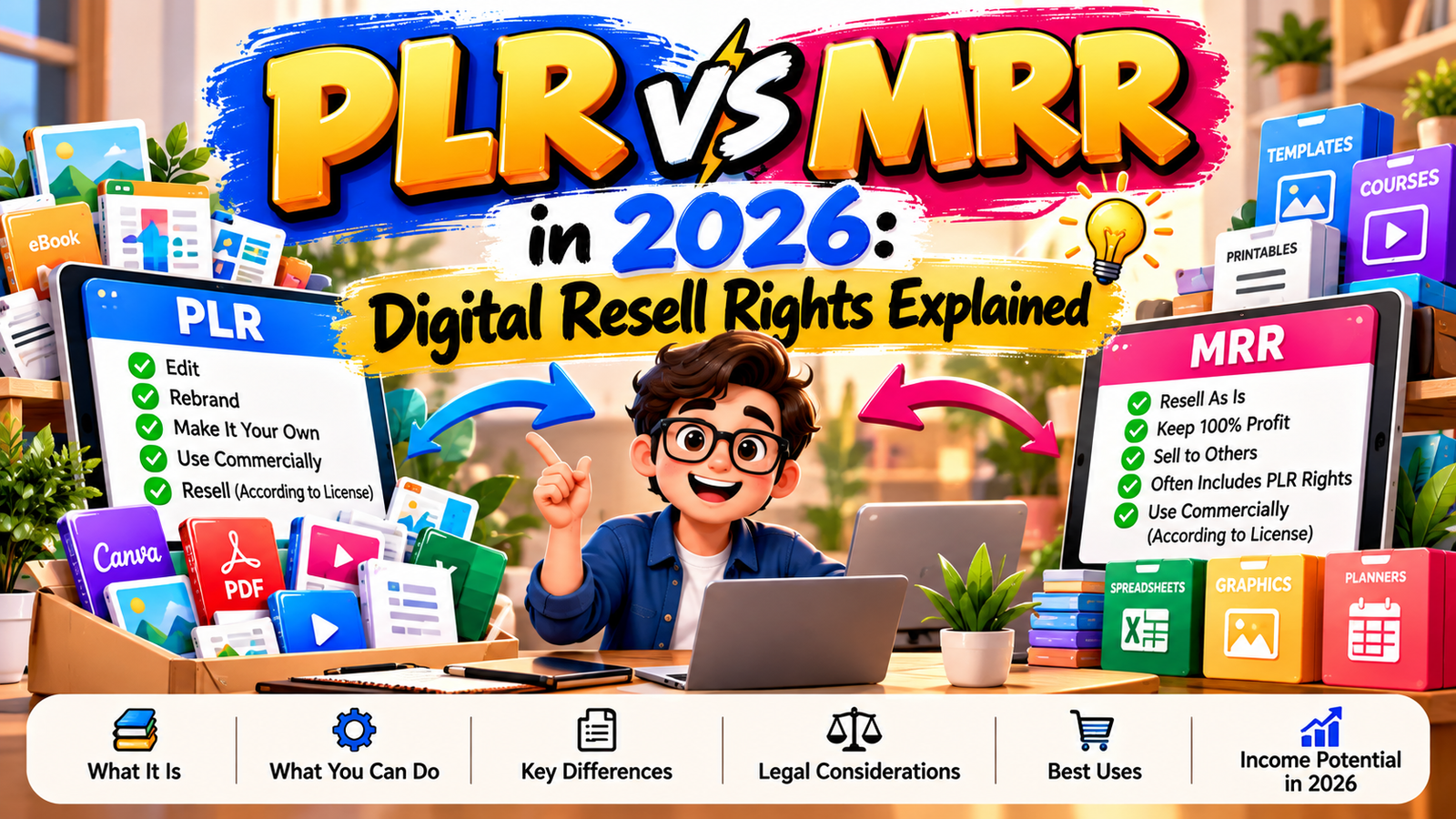 PLR vs MRR in 2026 Digital Resell Rights Explained