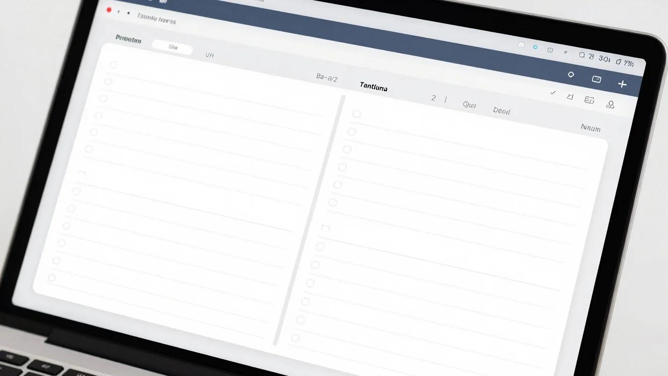 Close-up detail of a digital planner template layout on a desktop