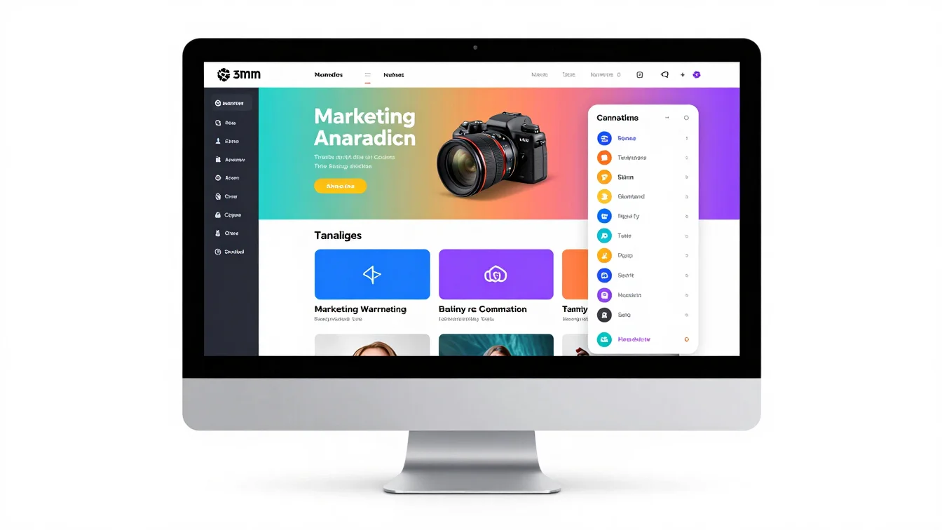 Digital product mockup of a marketing campaign analytics on a des
