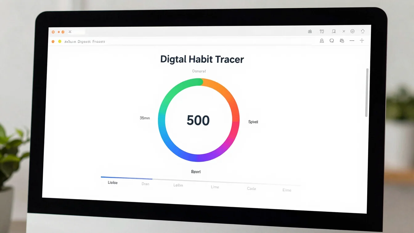 Close-up detail of a digital habit tracker template on a desktop