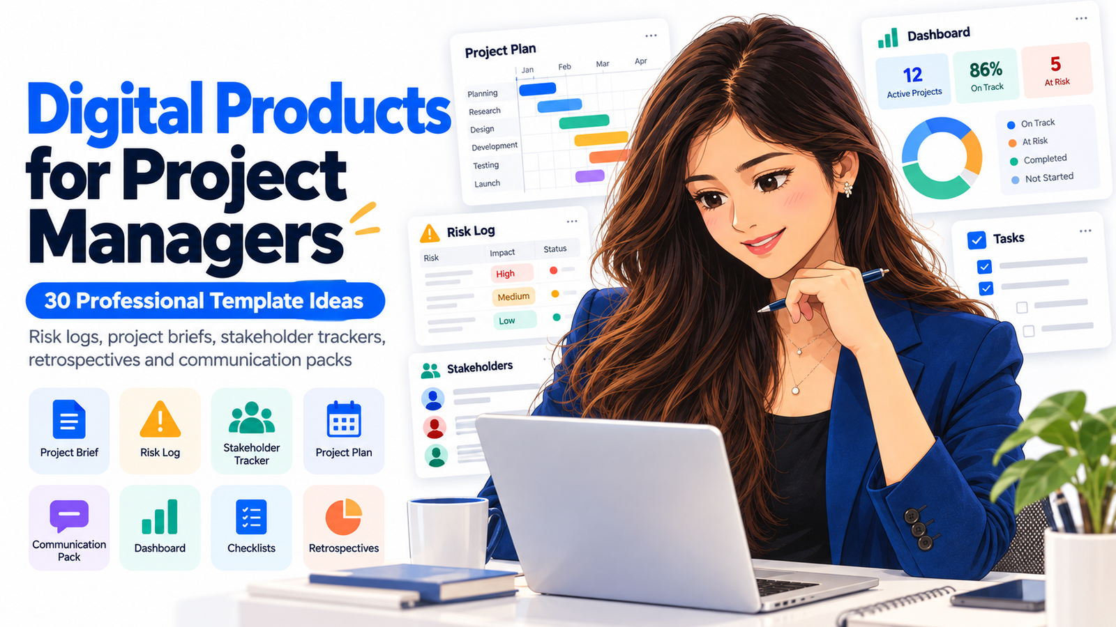 Digital Products for Project Managers: 30 Professional Template Ideas
