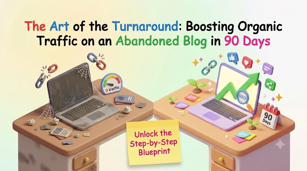 A practical 90-day SEO rescue workflow to revive old blog content, recover search visibility, attract qualified visitors, and turn a forgotten website into a growing digital asset.