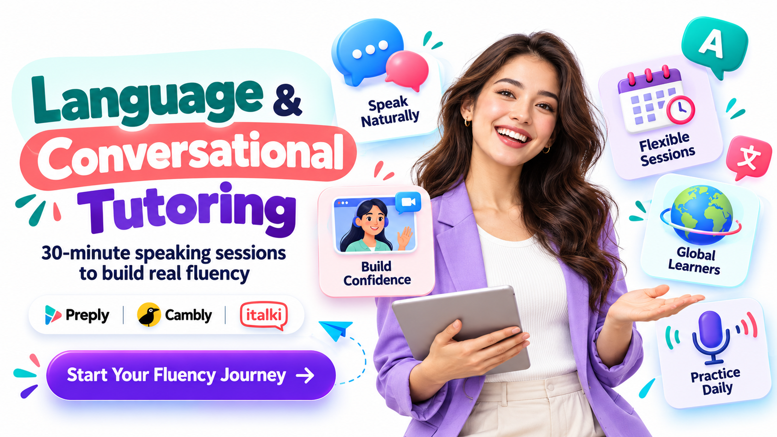 online language and conversational tutoring