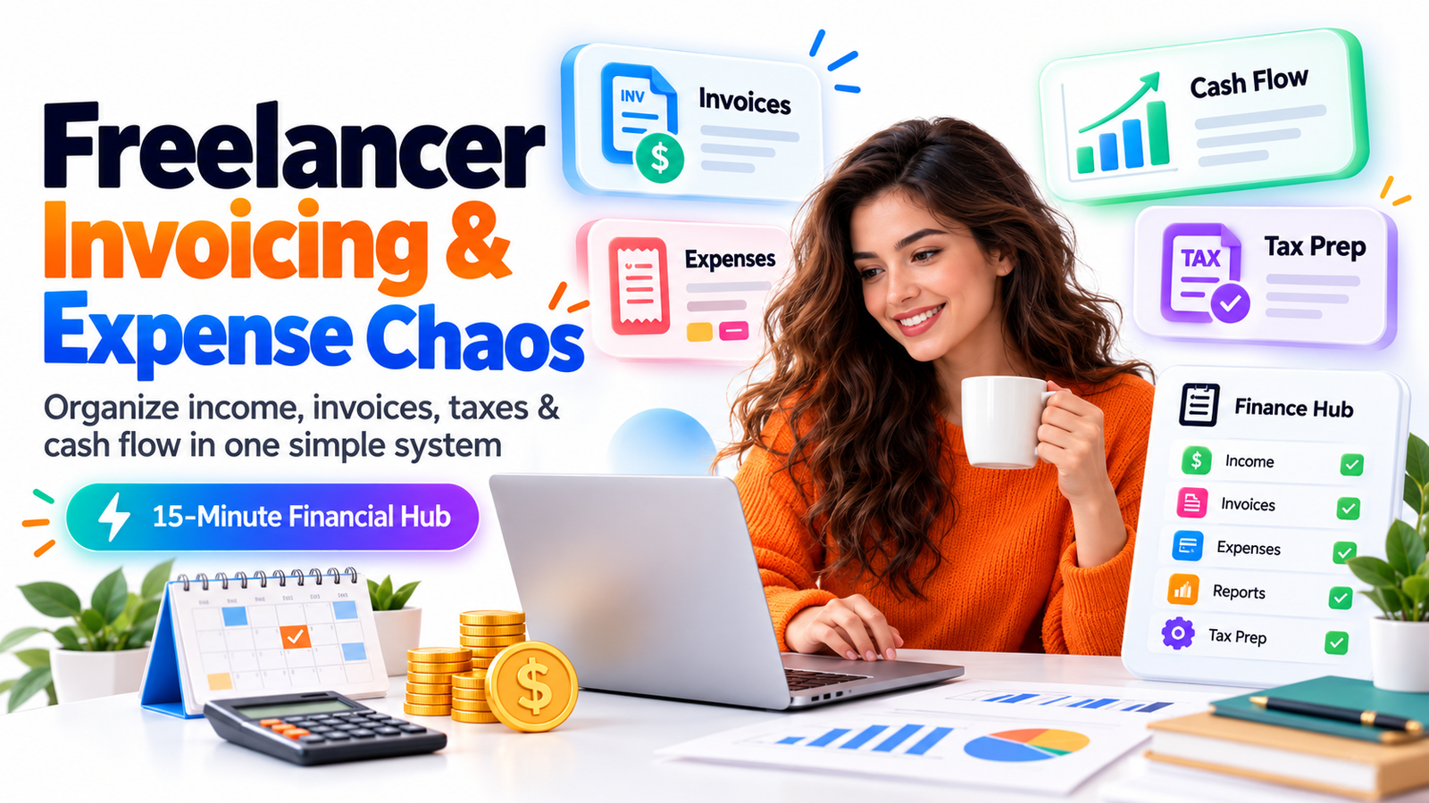 Freelancer Invoicing & Expense Chaos: Build a 15-Minute Financial Hub and Turn It Into a $19 Notion Product