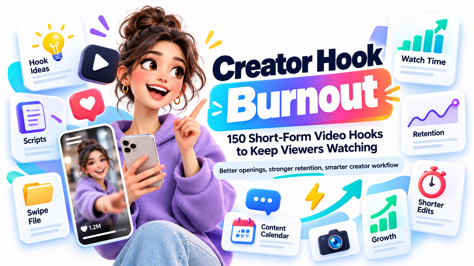 150 Short-Form Video Hooks to Stop Losing Viewers in the First 3 Seconds