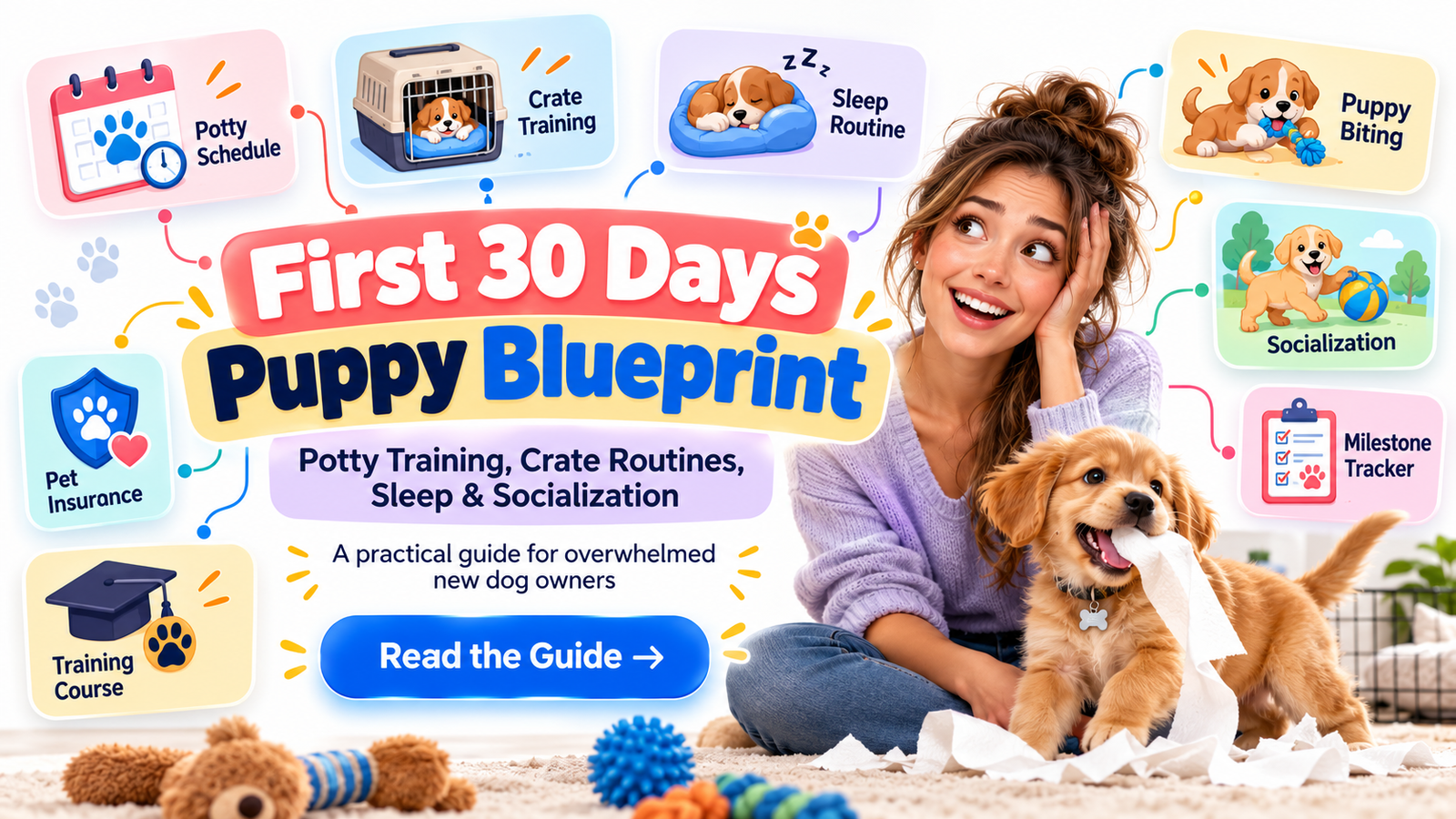 The First 30 Days Puppy Blueprint for Potty Training, Biting, Sleep and Sanity