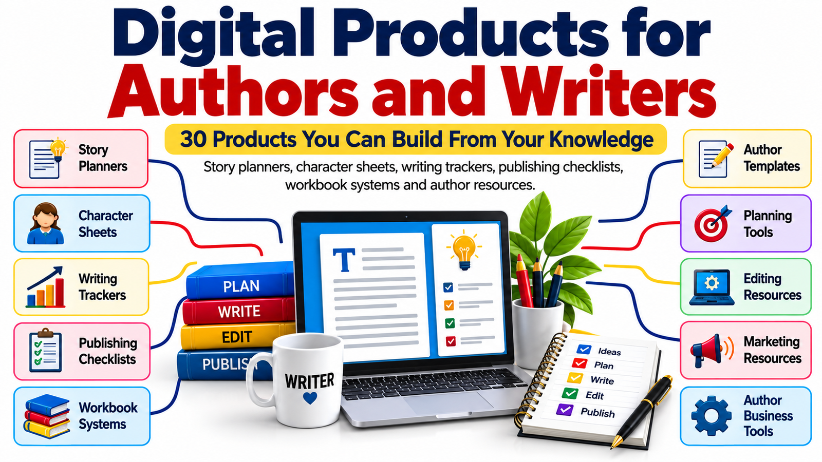 Digital Products for Authors and Writers: 30 Products You Can Build From Your Knowledge