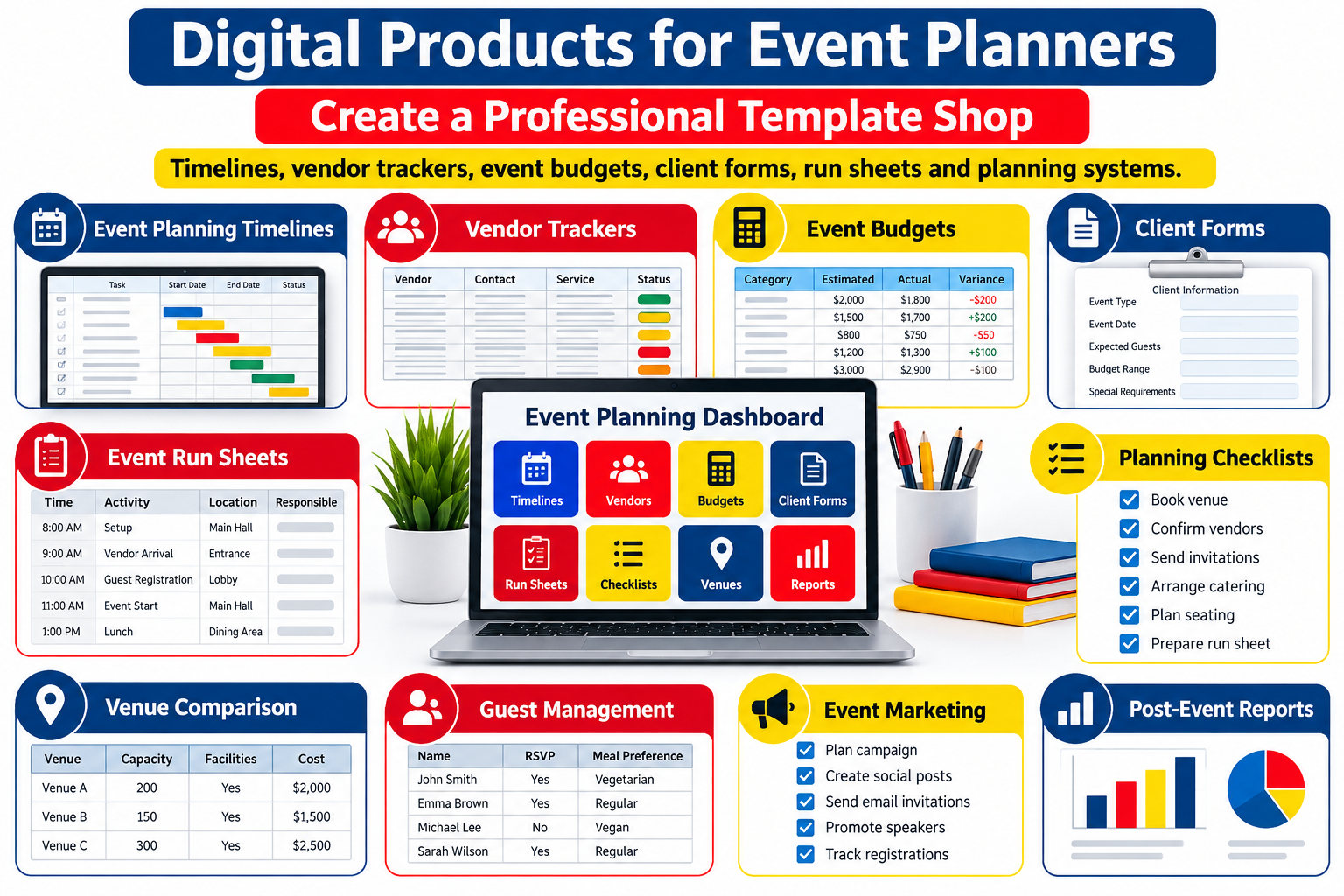 Digital Products for Event Planners: Create a Professional Template Shop