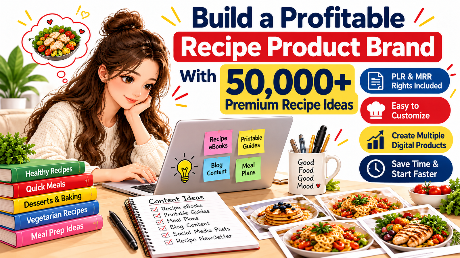 Build a Profitable Recipe Product Brand With 50,000+ Premium Recipe Ideas 