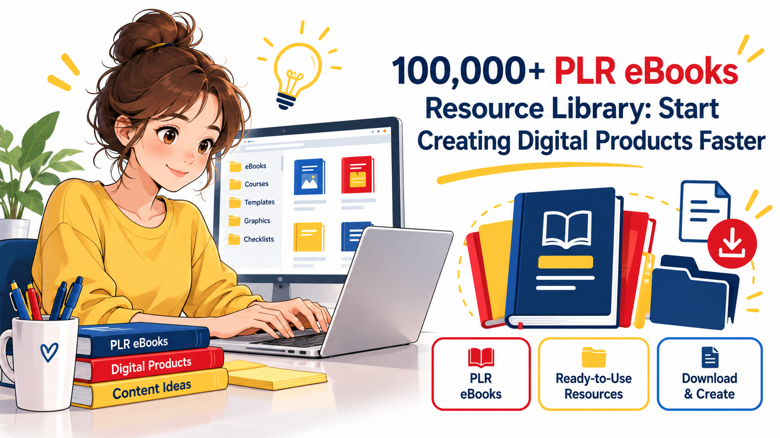 100,000+ PLR eBooks Resource Library: Start Creating Digital Products Faster