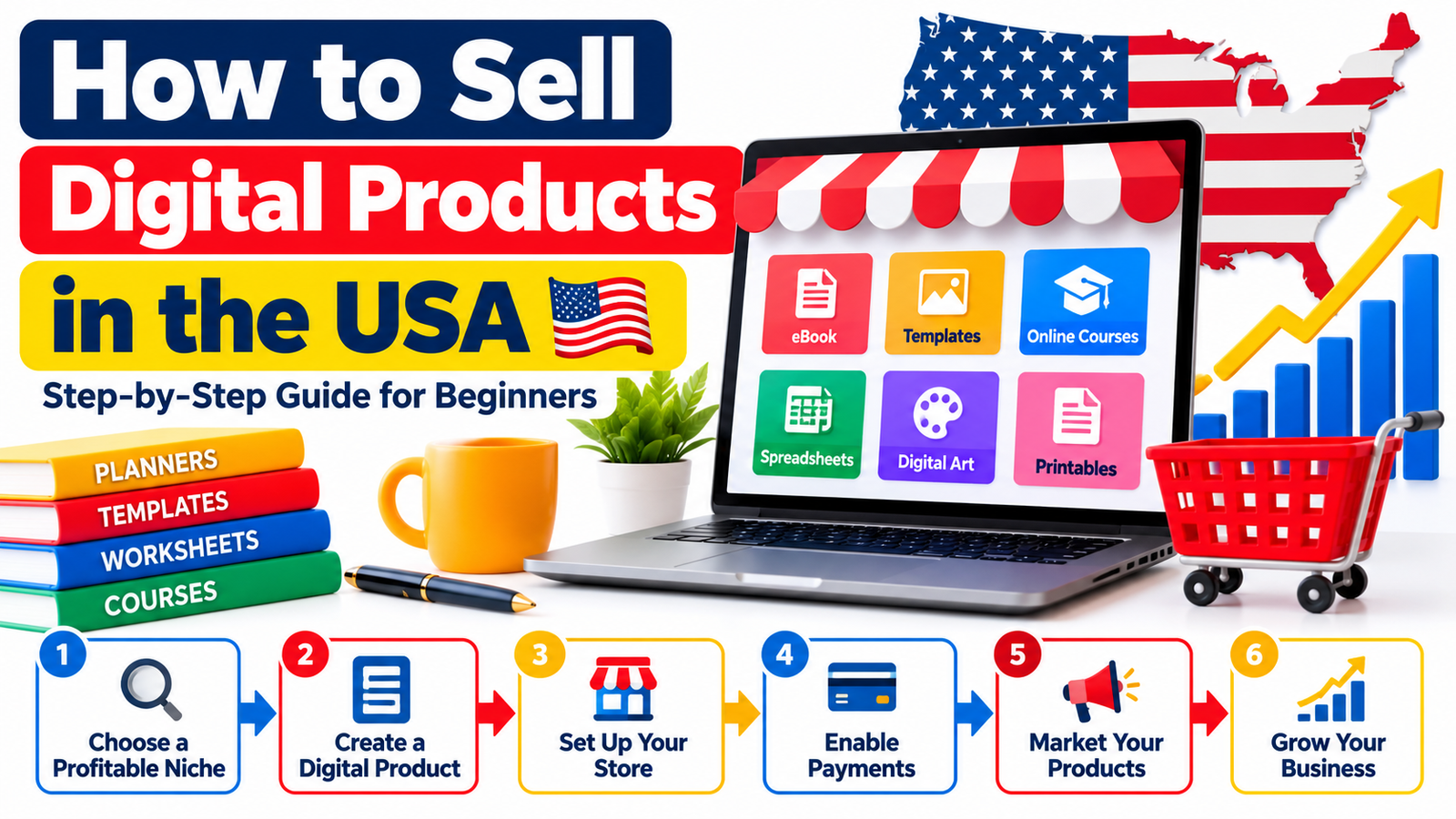 How to Sell Digital Products in the USA: Step-by-Step Guide for Beginners