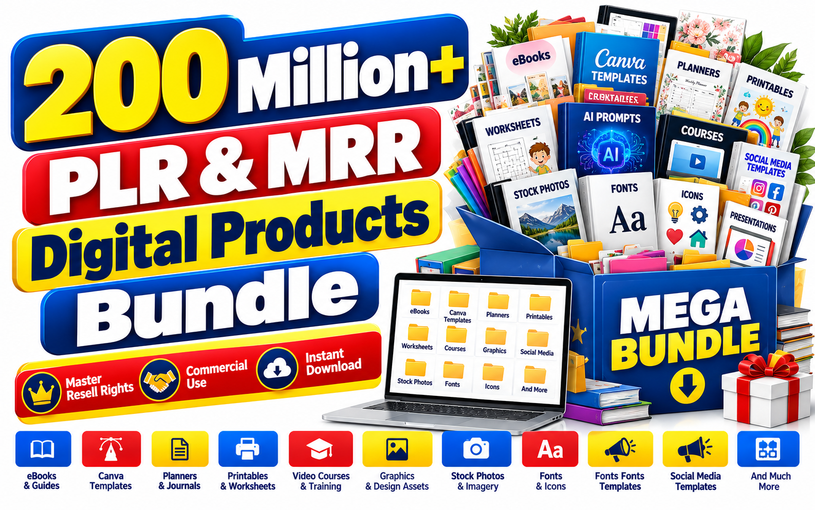200 Million+ PLR & MRR Digital Products Bundle