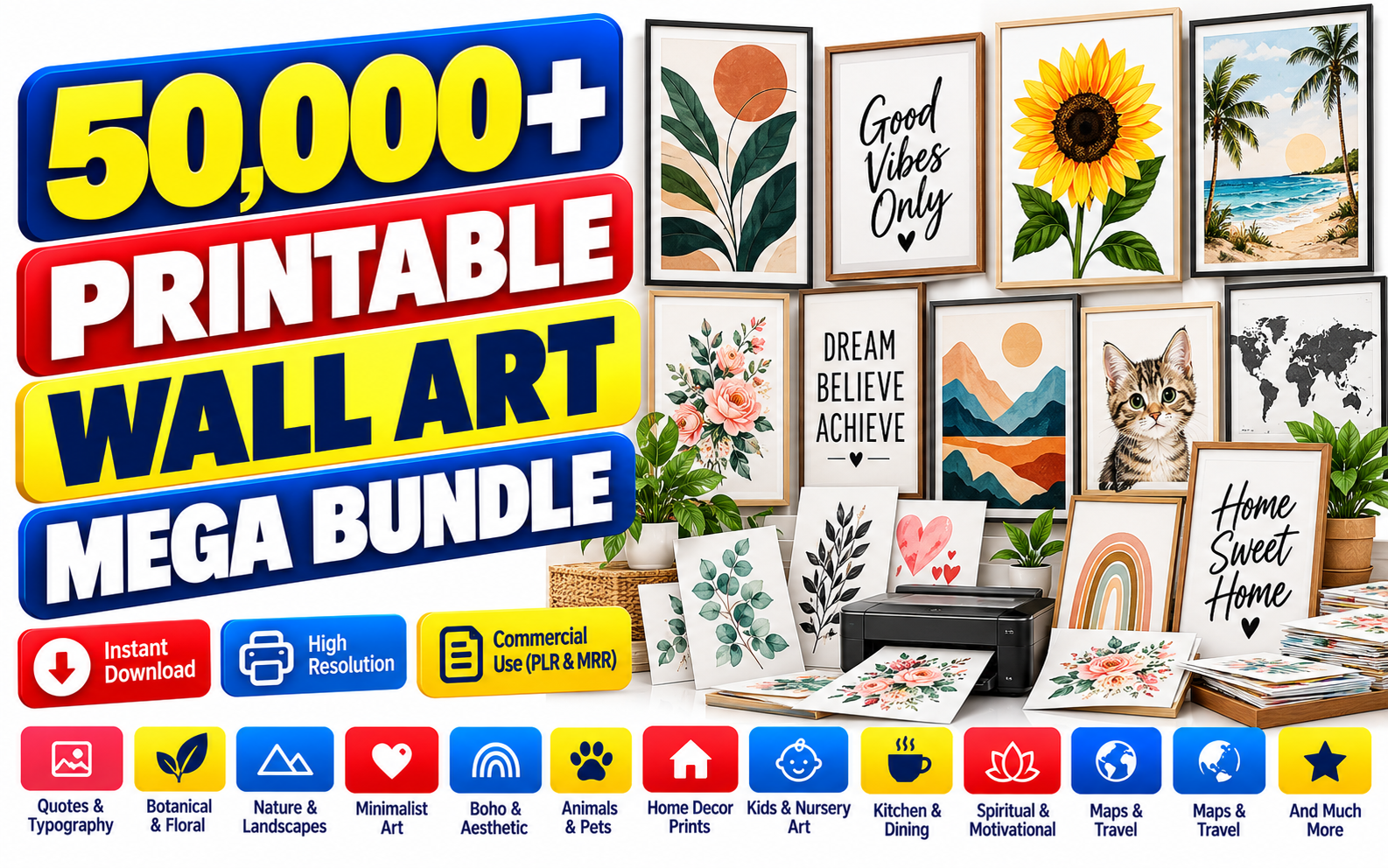 Printable Wall Art Mega Bundle PLR